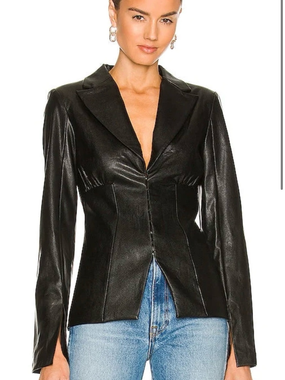 Amanda Uprichard x REVOLVE Dovima Blazer in Black. - size S NWOT